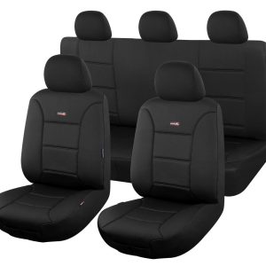 Seat Covers for LDV T60 SK8C DUAL CAB PRO LUXE MEGA TUB, TRAILRIDER 07/2017 ON SHARKSKIN BLACK