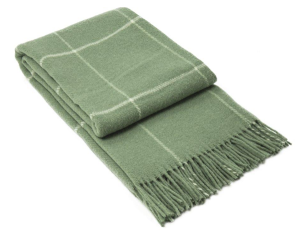 Brighton Throw – 100% NZ Wool – Sage Striped