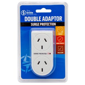 THE BRUTE POWER CO. Double Adaptor – Vertical + Surge Protection