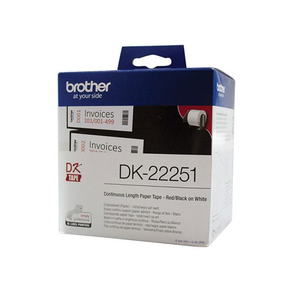 DK-22251 Consumer Paper Roll – PAPER ROLL 62MM X 15.24M (WITH BLACK/RED PRINT)