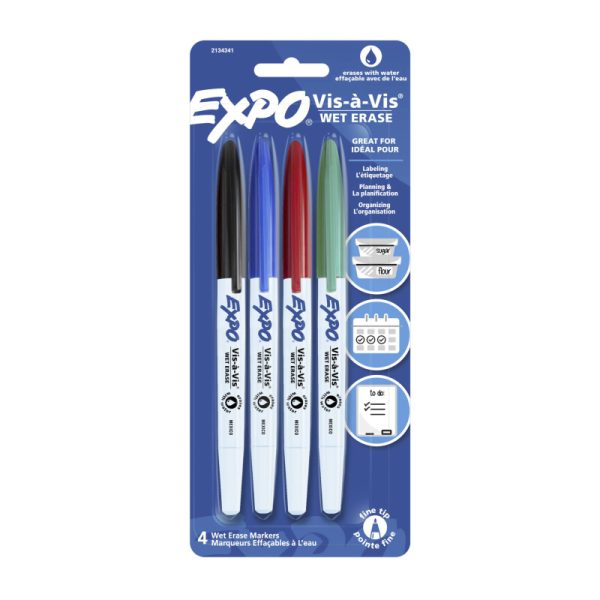 EXPO White Board Marker Wet Erase Pack of 4 Box of 6