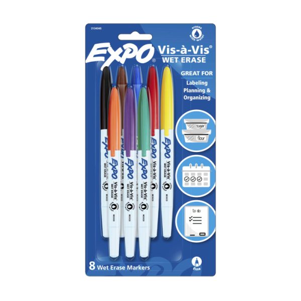 White Board Marker Fine Assorted Pack of 8