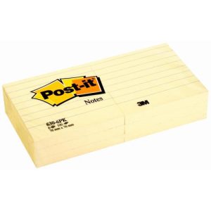 Post-It Notes 630-6PK Ruled Pack of 6