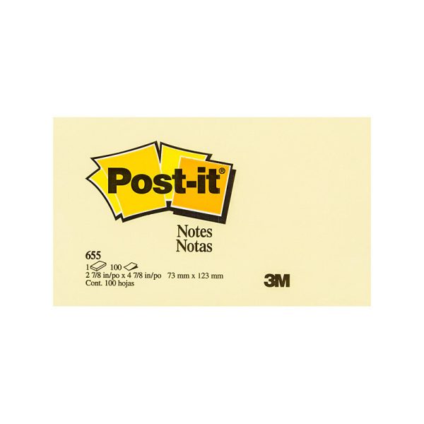 POST-IT Note 655 Yellow 73X123 Box of 12
