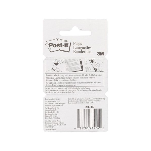 POST-IT Flag 680-SD2 SgnDte Pack of 2 Box of 6