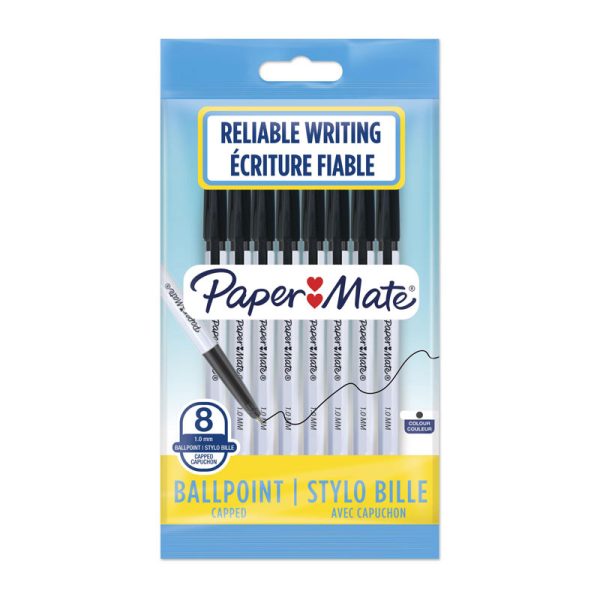 PAPER MATE 045 1.0mm Ball Pen Pen Black Pack of 8