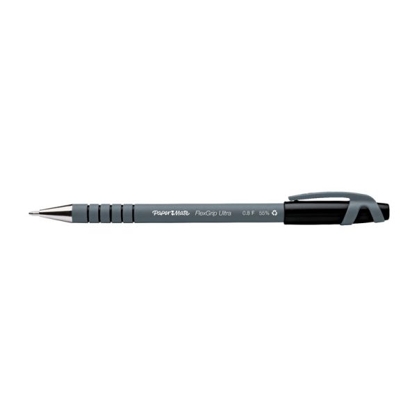 PAPER MATE Flex Grip Ball Pen 0.8mm Black Box of 12