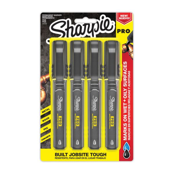 SHARPIE Pro Fine Black Pack of 4 Box of 6