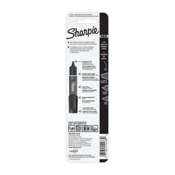 SHARPIE Pro Chisel Black Box of 4