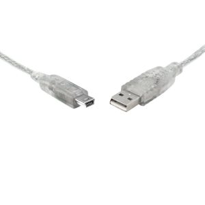 8WARE USB 2.0 Cable A to Mini-USB B Male to Male Transparent