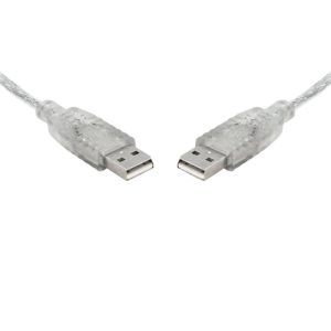 8WARE USB 2.0 Cable A to A Male to Male Transparent