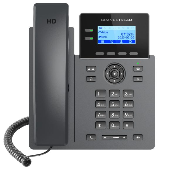 GRANDSTREAM GRP2602P 2 Line IP Phone, 4 SIP Accounts, 132×48 Backlit Screen, HD Audio, Powerable Via POE