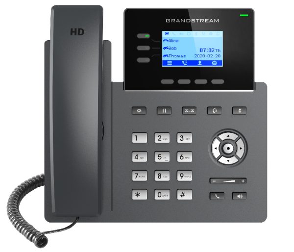 GRANDSTREAM GRP2603P 3 Line IP Phone, 6 SIP Accounts, 132×48 Backlit Screen, HD Audio, Powerable Via POE
