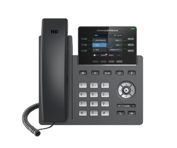 GRP2613 6 Line IP Phone, 3 SIP Accounts, 320×240 Colour Screen, HD Audio, Powerable Via POE