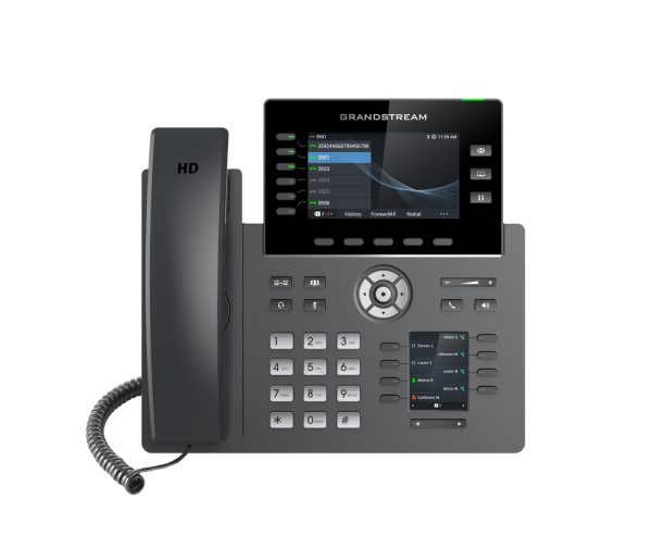 GRP2616 6 Line IP Phone, 6 SIP Accounts, 480×272 Colour Screen, HD Audio, Integrated Bluetooth+WiFi, Powerable Via POE