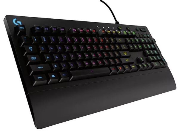 G213 Prodigy RGB Gaming Keyboard, 16.8 Million Lighting Colors Mech-Dome Backlit Keys Dedicated Media Controls Spill-Resistant Durable (LS)