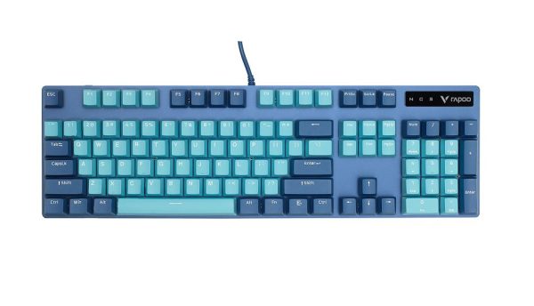 RAPOO V500 Pro Backlit Mechanical Gaming Keyboard – Spill Resistant, Metal Cover, Ideal for Entry Level Gamers–Cyan Blue