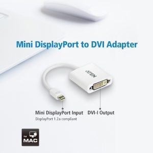 Mini DisplayPort(M) to DVI-D(F) Adapter -Premium series with EMI Shielding