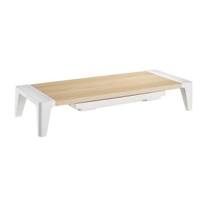Heswall White Birch Monitor Riser with Increased Height and Drawer