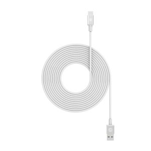 MOPHIE USB-A To USB-C Cable – 3M – For USB-C Devices, USB-A Devices – White (409903207), Durable Connectors, Durable Braided Cable