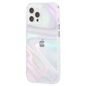 FORCE TECHNOLOGY iPhone 12 Pro Max - Soap Bubble CM043454, 10 foot drop protection, MicroPelAntimicrobial Case Protection, Iridescent swirl effect