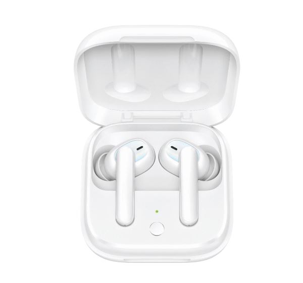 OPPO Enco W51 True Wireless Earphones White – Hybrid Active Noise Cancellation, Qi Wireless Charging Support, IP54 Dust and Water Resistance