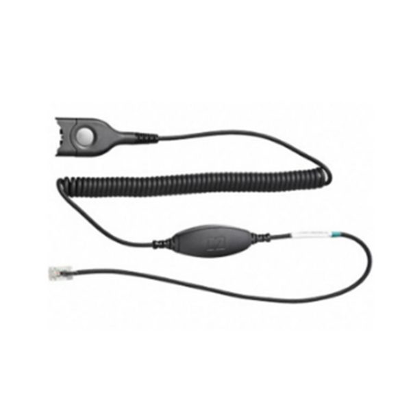 Sennheiser Bottom cable: Easy Disconnect to modular plug – coiled cable to be used with Avaya 1600/9600 series telephones