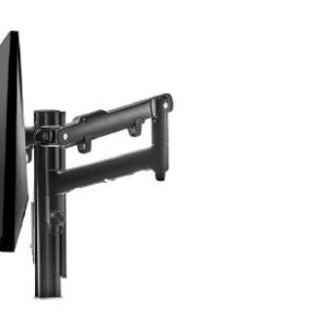 Atdec AWM Dual monitor arm solution - dynamic arms  - 135mm post - bolt - black with a note book tray