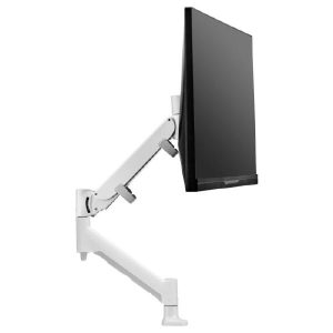 Atdec Single monitor mount Dynamic monitor arm - in-built 180 rotation limiter - 6kg - 16kg- HD F Clamp - white