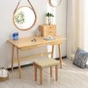 Hanging Round Wall Mirror 45 cm – Solid Bamboo Frame and Adjustable Leather Strap for Bathroom and Bedroom