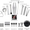19 Pieces Cocktail Shaker Set Bartender Kit with Rotating 360 Display Stand and Professional Bar Set Tools