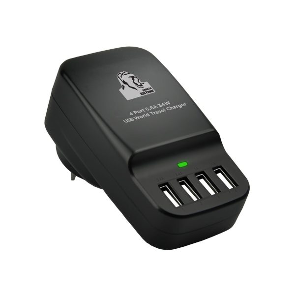 Gorilla Power 34W 4-Port USB Travel Charger (US/UK/EU/AUS)