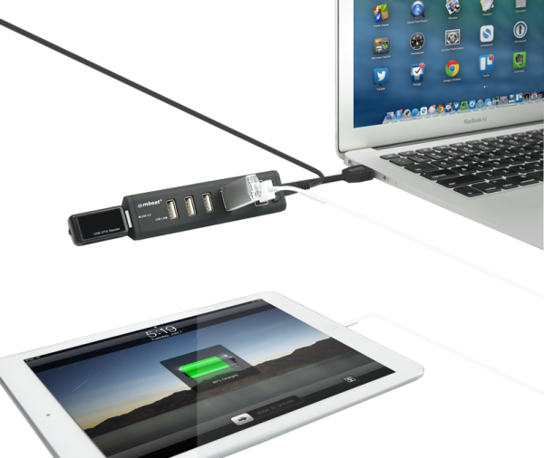 7-Port USB 3.0 x 1 + USB 2.0 x 6 Hub with 2.1A Smart Charging Function