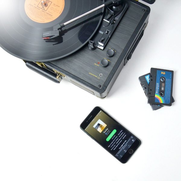 Uptown Retro Turntable and Cassette Player with Bluetooth Speakers