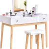 Princess White Dresser Table With Mirror, Stool And Storage Drawers Set