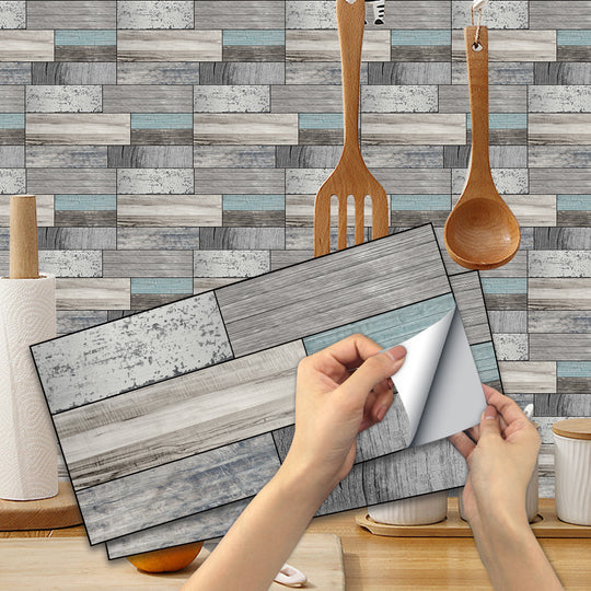 Waterproof Tiles Wallpaper Stickers Bathroom Kitchen Timber Blue