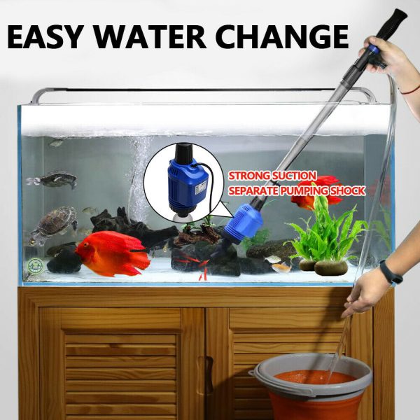 Electric Aquarium Fish Tank Cleaner Water Exchanger Siphon Vacuum Sand Cleaner