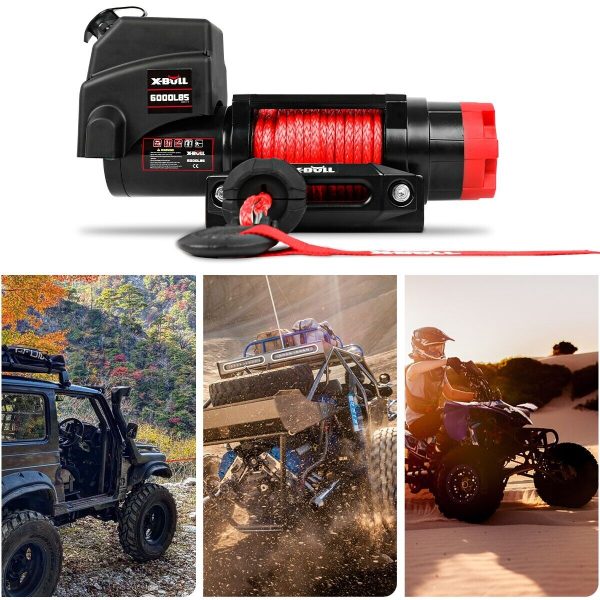 Electric Winch 6000LBS 12V BOAT Synthetic Rope Wireless Remote 4WD ATV UTV