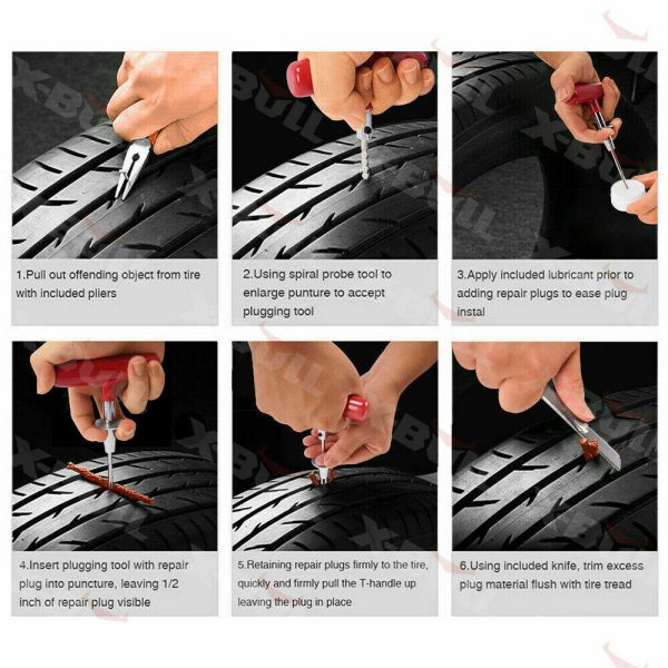 100PCSTire Repair Kit Tyre Puncture Motorcycle Tubeless Auto Vehicle 4×4