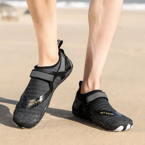 Men Women Water Shoes Barefoot Quick Dry Aqua Sports Shoes – Black Size EU36 = US3.5