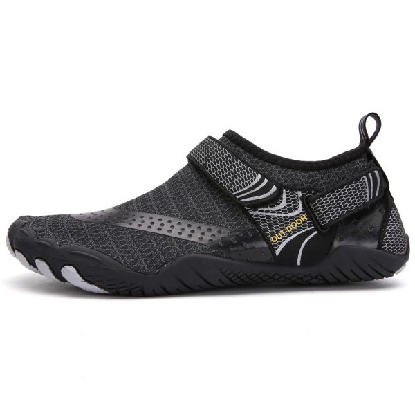 Men Women Water Shoes Barefoot Quick Dry Aqua Sports Shoes – Black Size EU40 = US7