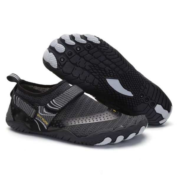 Men Women Water Shoes Barefoot Quick Dry Aqua Sports Shoes – Black Size EU46 = US11