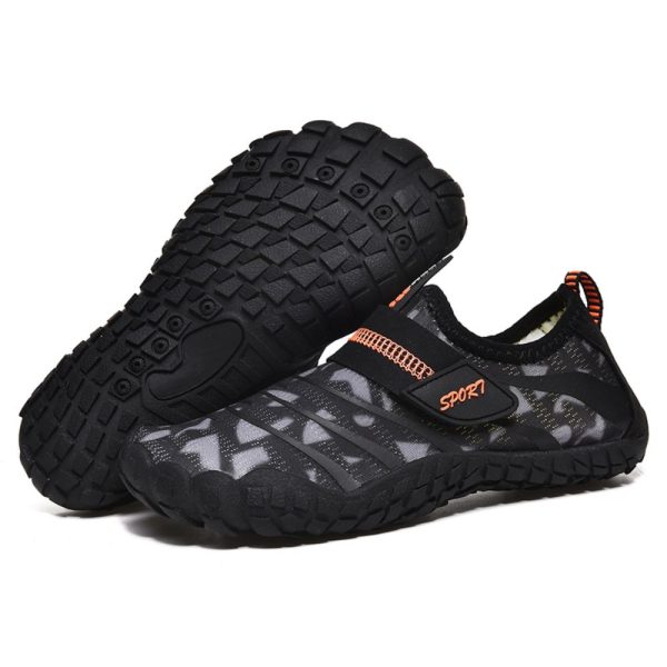 Kids Water Shoes Barefoot Quick Dry Aqua Sports Shoes Boys Girls (Pattern Printed) – Black Size Bigkid US3 = EU34