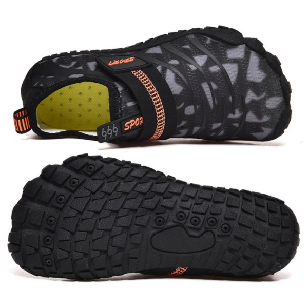 Kids Water Shoes Barefoot Quick Dry Aqua Sports Shoes Boys Girls (Pattern Printed) – Black Size Bigkid US3 = EU34