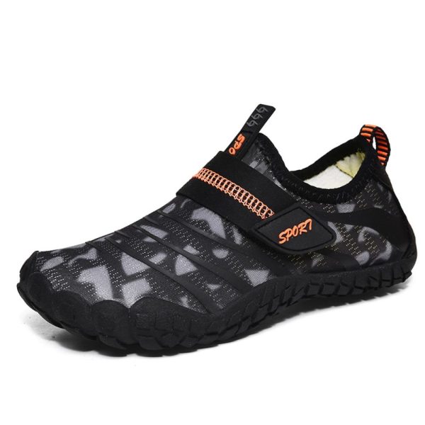 Kids Water Shoes Barefoot Quick Dry Aqua Sports Shoes Boys Girls (Pattern Printed) – Black Size Bigkid US5.5 = EU37
