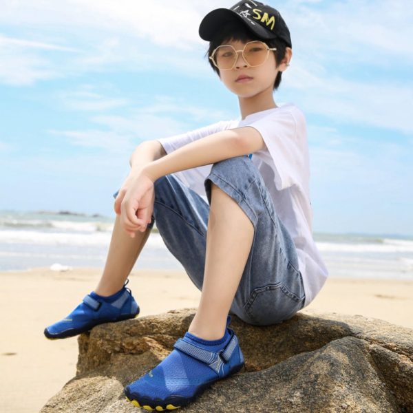 Kids Water Shoes Barefoot Quick Dry Aqua Sports Shoes Boys Girls – Klein Blue Size Bigkid US2=EU32