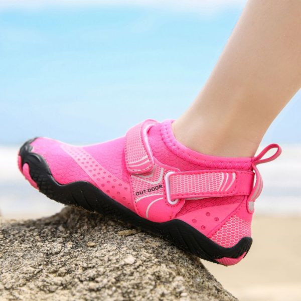 Kids Water Shoes Barefoot Quick Dry Aqua Sports Shoes Boys Girls – Pink Size Bigkid US3 = EU34