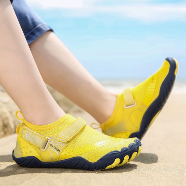 Kids Water Shoes Barefoot Quick Dry Aqua Sports Shoes Boys Girls – Yellow Size Bigkid US4 = EU36