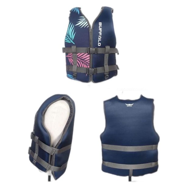 Life Jacket for Unisex Adjustable Safety Breathable Life Vest for Men Women(Black-XXL)