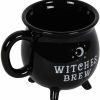 Witches Brew Black Cauldron Coffee Mug Cup With Moon & Stars